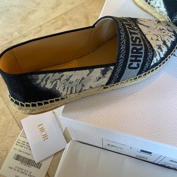 NEW Christian Dior Espadrilles Navy Cream 38.5 - Picture 5 of 8